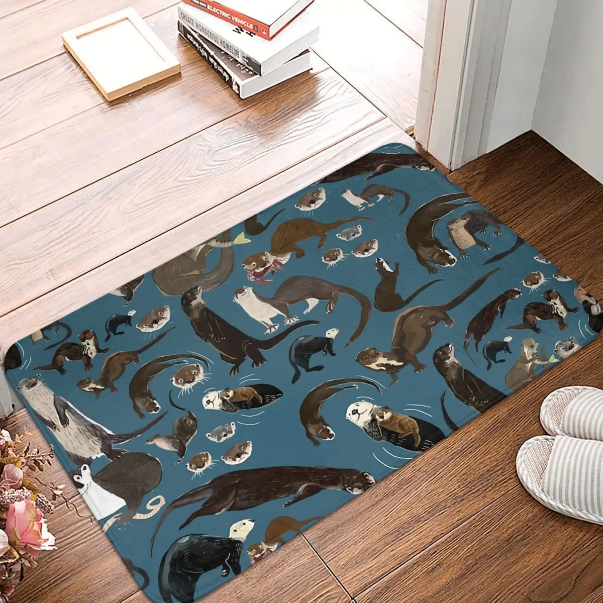 

Otter Pet Lover Anti-Slip Doormat Living Room Mat Asiatic African Clawless Hallway Carpet Welcome Rug Home Decorative