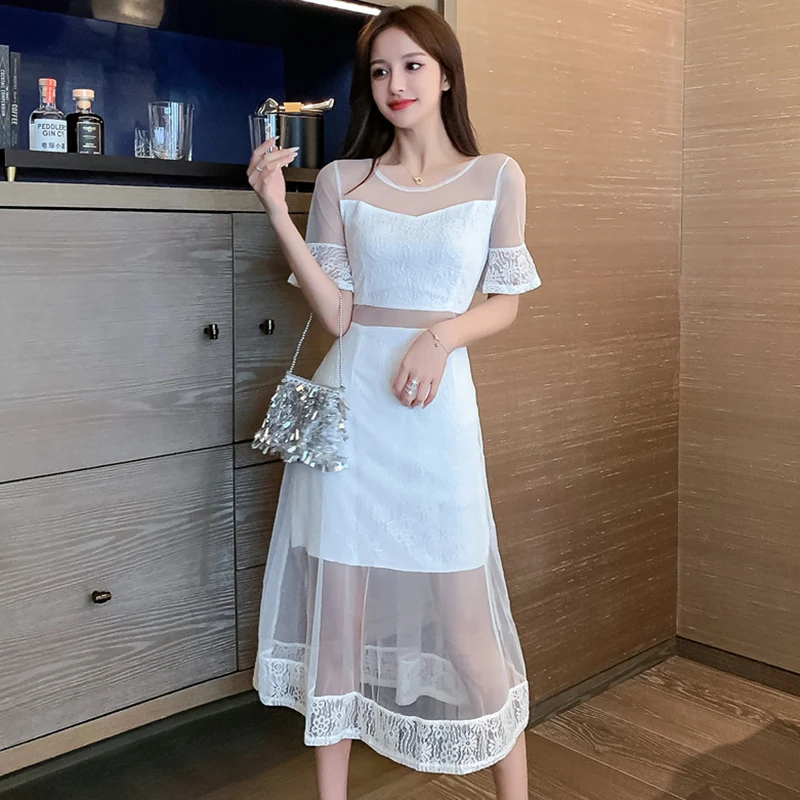 Женское шифоновое пляжное платье-миди повседневное черное винтажное облегающее