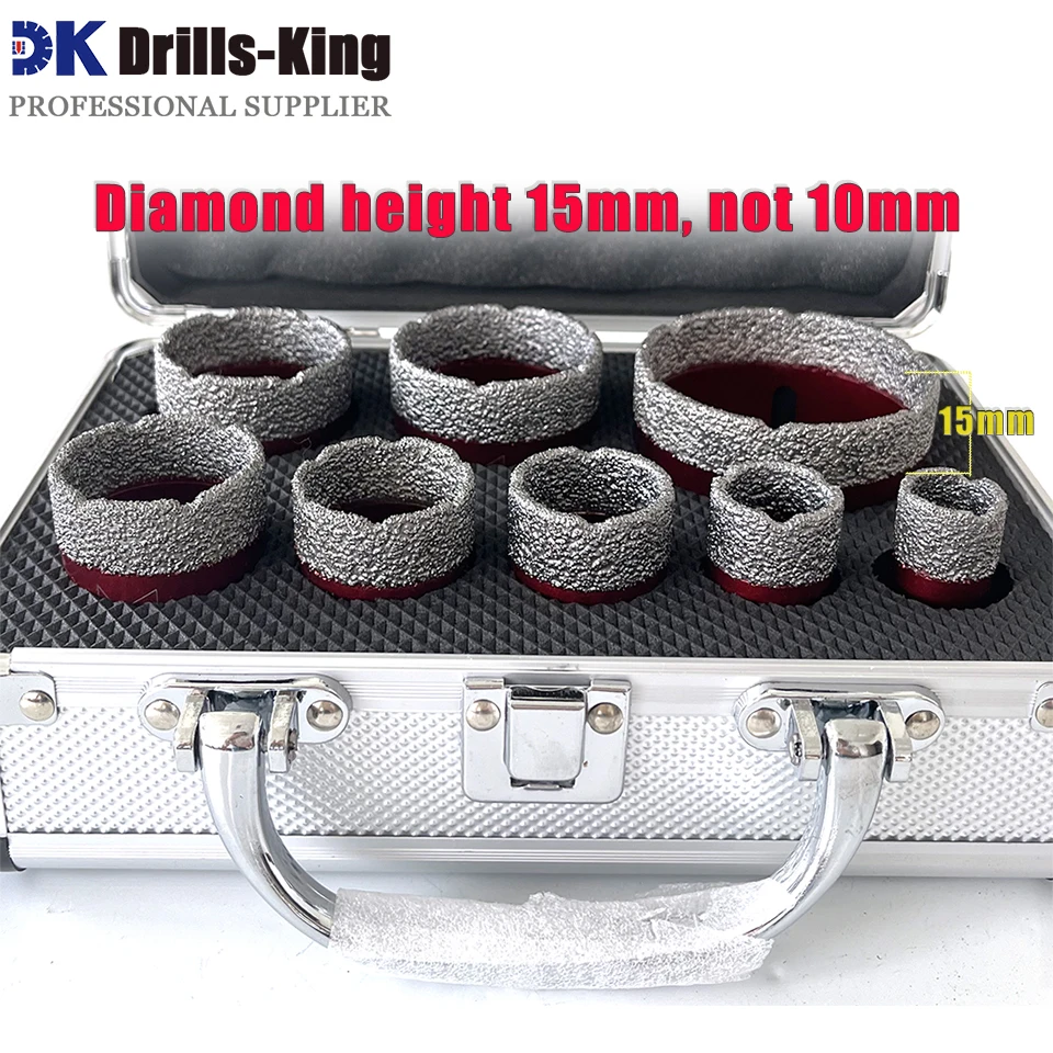 Набор алмазных сверл комплект из 8 корончатых сверел 20 + 25 32 35 40 45 50 68 мм с резьбой M14