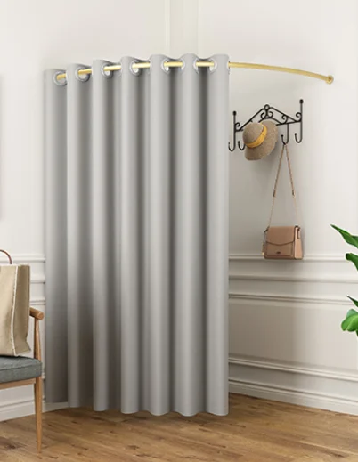 Fitting room door curtain Clothing store Changing room door curtain Simple floor type movable folding track Changing room pole