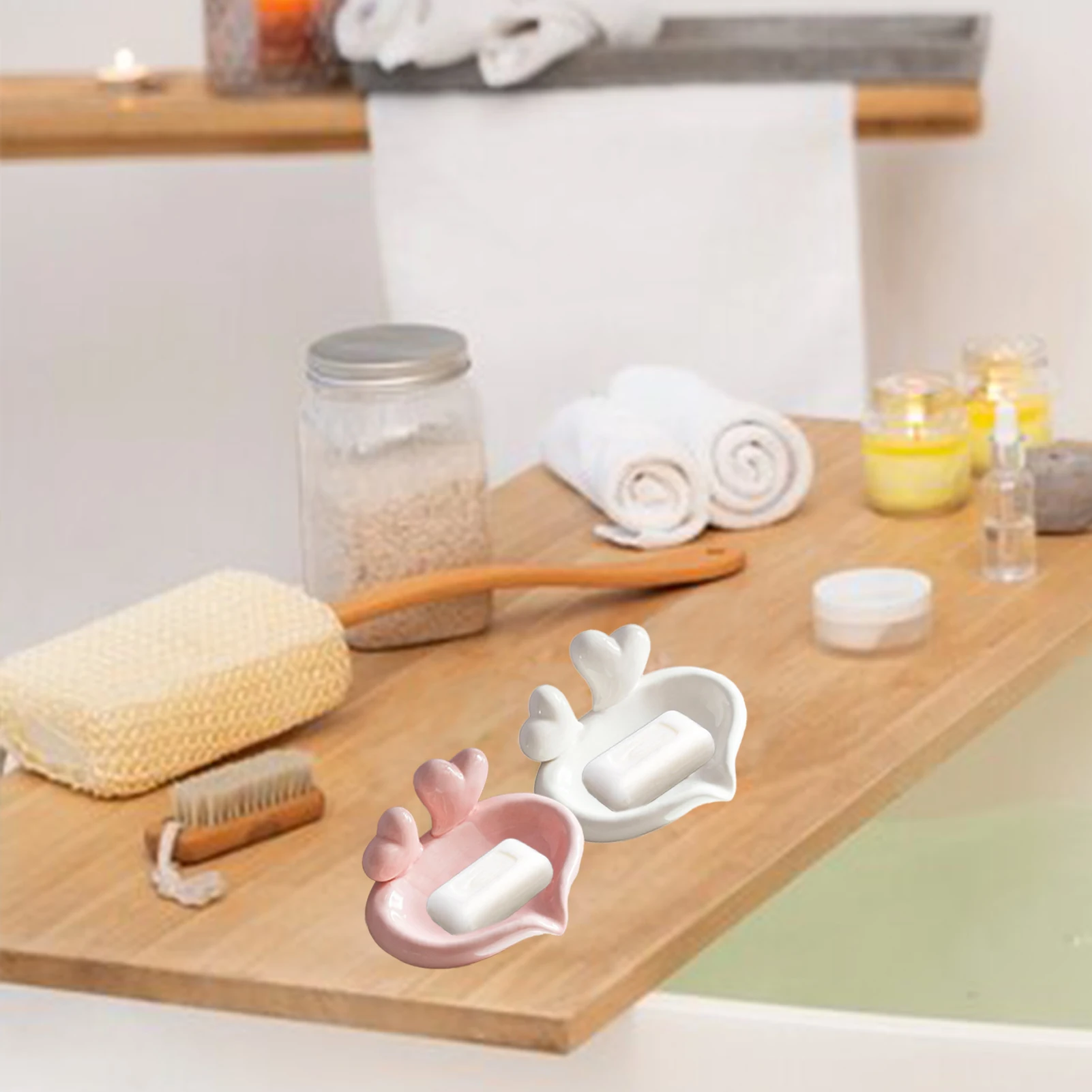 Креативная милая Керамическая мыльница &quotОт сердца к сердцу&quot Без перфорации