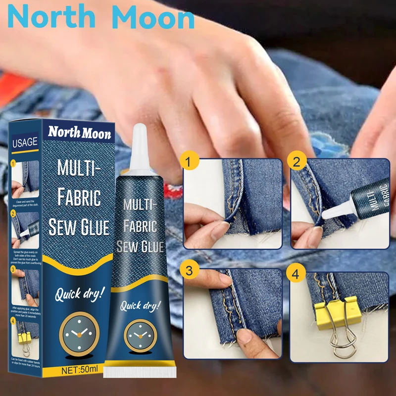 

Multifunctional Sew Glue Non-Stitches Fabric Repair Adhesive DIY Sewing Bonding Tools for Most Fabrics Material Home Repair Glue