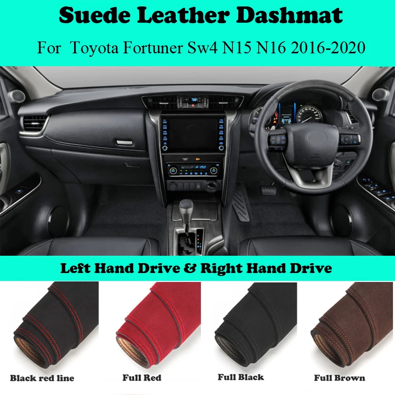 

Accessories Car-styling Suede Leather Dashmat Dashboard Cover Dash Mats For Toyota Fortuner Sw4 N15 N16 2016 2017 2018 2019-2020