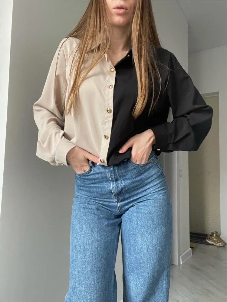 Блузка Женская Повседневная с длинным рукавом элегантная винтажная деловая