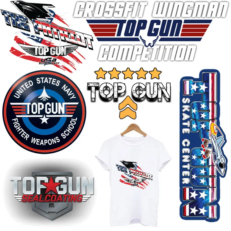 

Top Gun Patch Clothing Thermoadhesive Patches on Clothes Iron-on Transfers Custom Maverick Top Gun Stickers USA Navy Applique