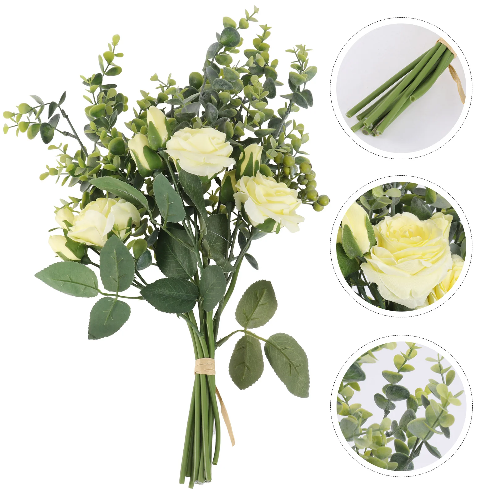 

Artificial Wedding Bouquet Fake Plastic Flowers Faux Rose Bouquet Bride Holding Flowers Wedding Table Decor Faux Wedding Flowers