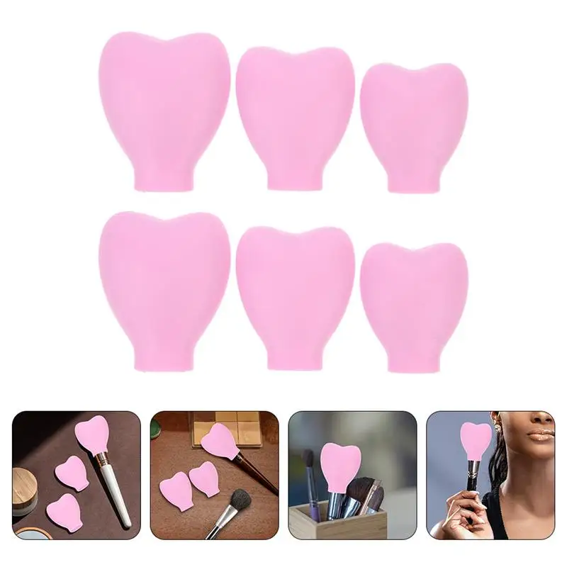 

6pcs Silicone Brush Covers Makeup Brush Protection Covers Cosmetic Brush Covers