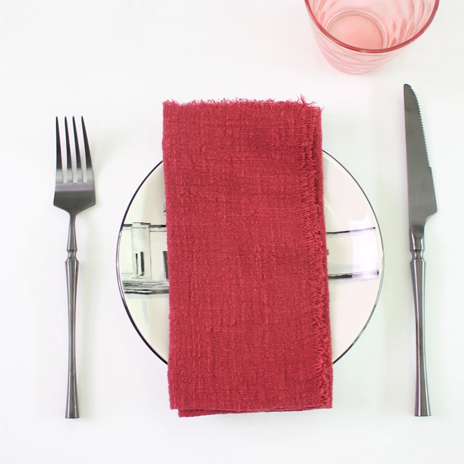 

50PCS Cloth Napkins Factory Wholesale Gauze Cotton Fabric 40x40cm Dinner Tea Towel for Wedding Easter Ramadan Home Decoration