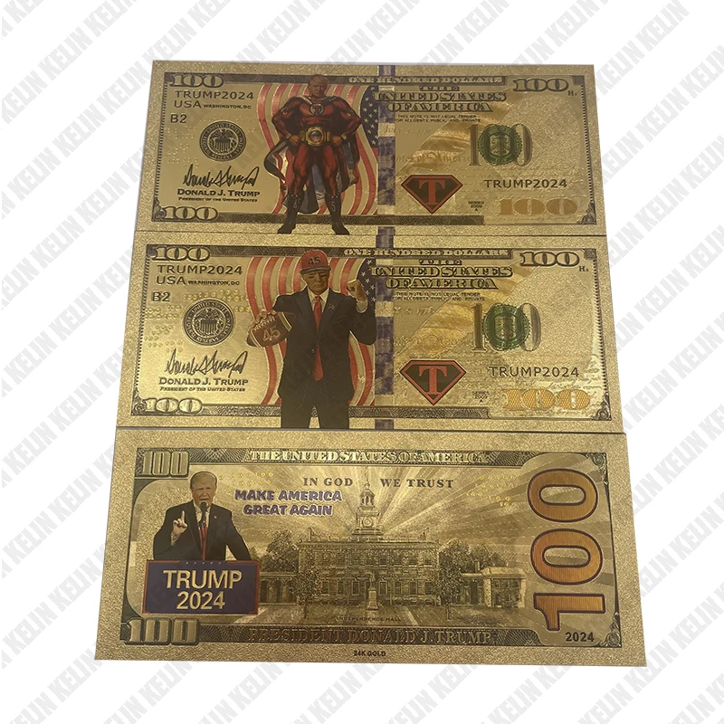 

mixed 2 models super trump funny card 2024 save american great again gold plastic banknote