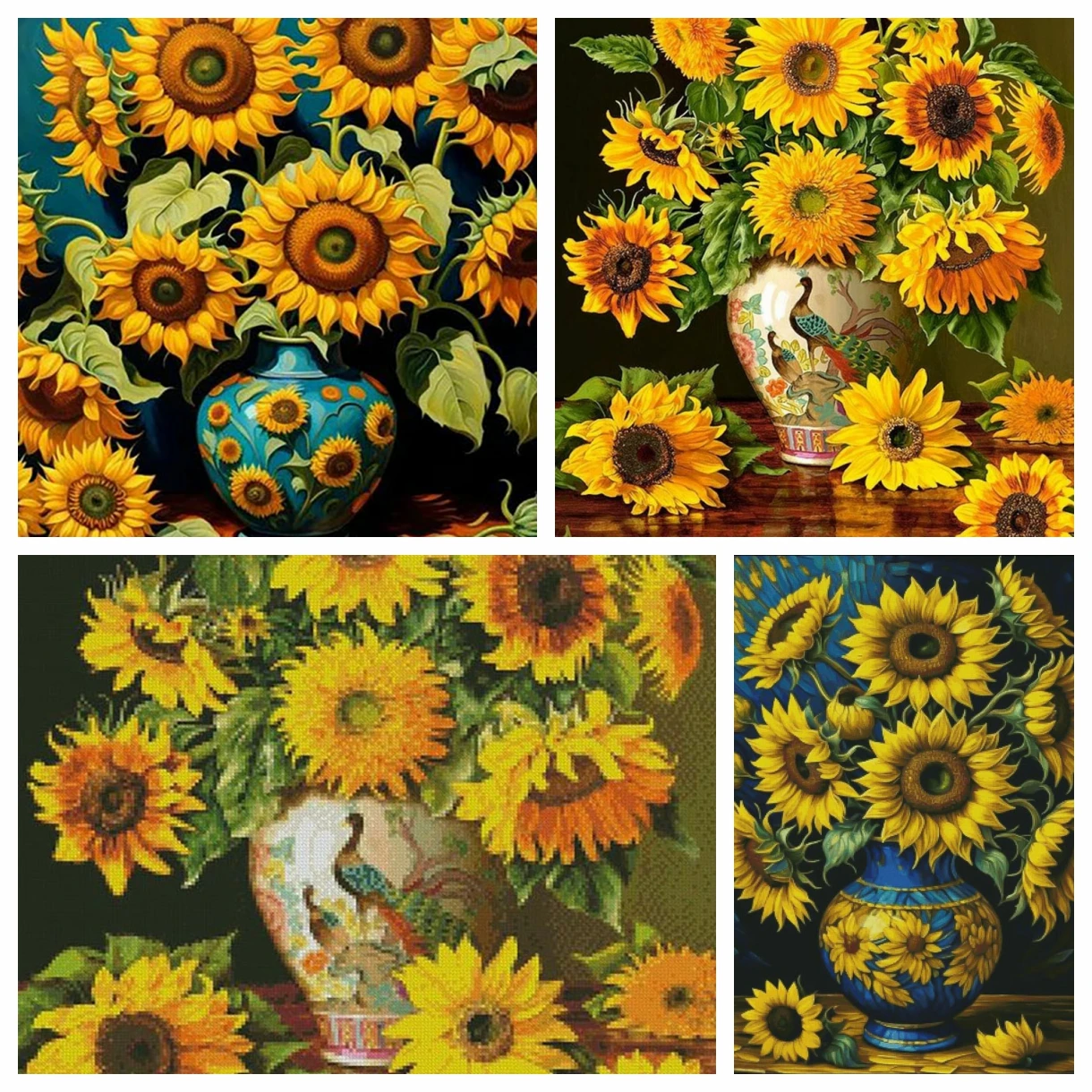 Желтая хризантема PYABPD художественная акриловая алмазная живопись растительный