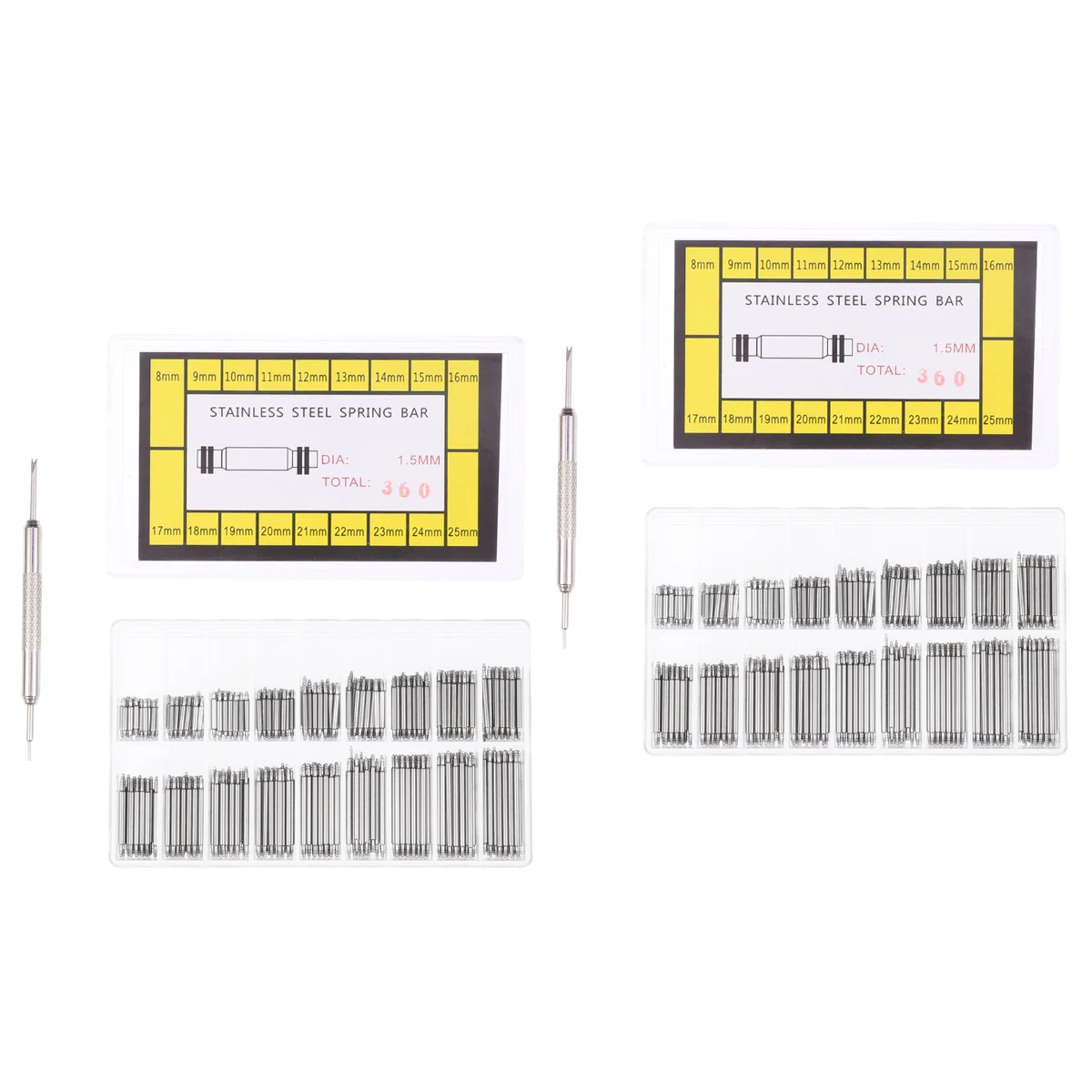 2x Watch Tool Spare Pin Professional Watch Spring Bar Watch Band Repair Kit Watch Wristband Tool Kit