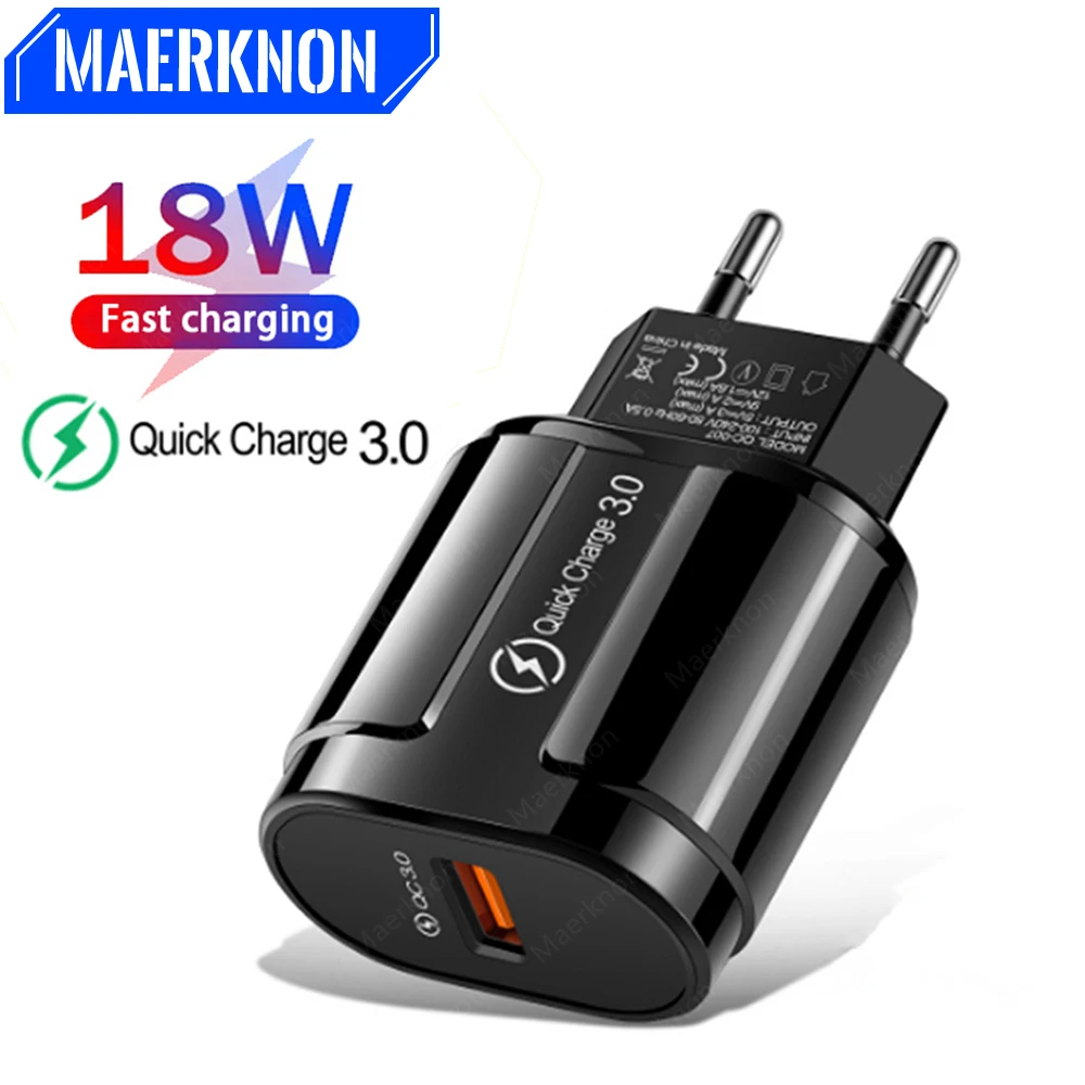 

18W Quick Charge3.0 USB Fast Phone Charger EU/US Plug Wall Charger Adapter For iPhone Xiaomi Samsung Huawei Portable USB Charger