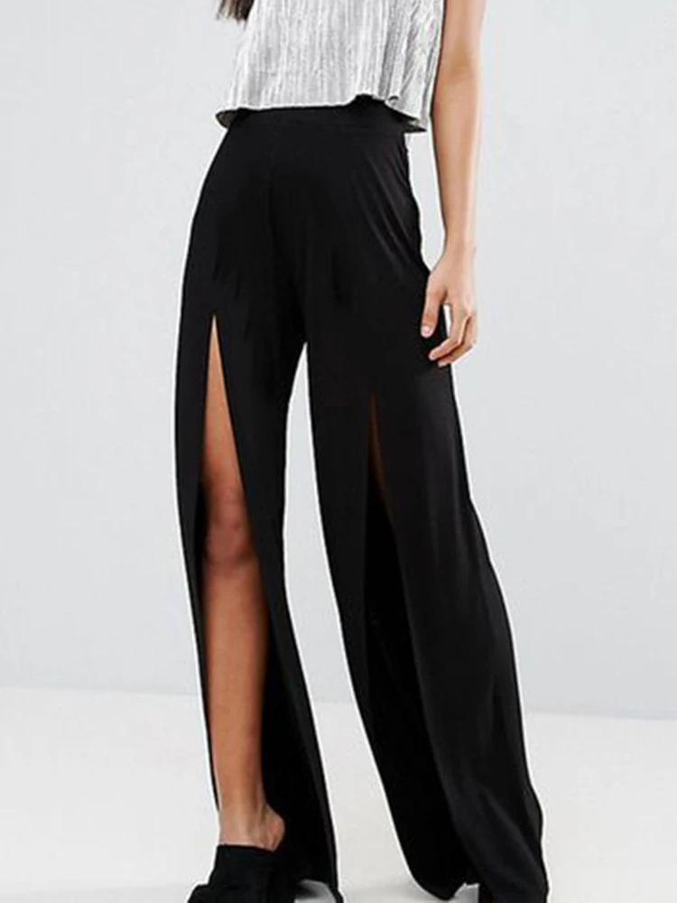 Брюки женские с широкими штанинами пикантные свободные дышащие штаны эластичным