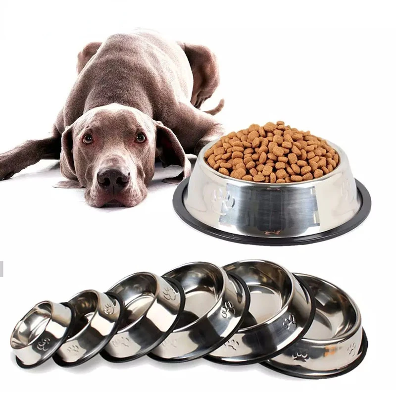 

2022New 6 Size Stainless Steel Dog Bowl For Dish Water Dog Food Bowl Pet Puppy Cat Bowl Feeder Feeding Dog Water Bowl For Dogs C