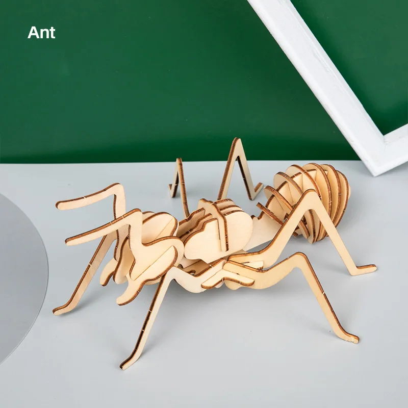 

Christmas Three-dimensional Jigsaw Puzzle Wooden Spiders Model Children Toy Boys And Girls