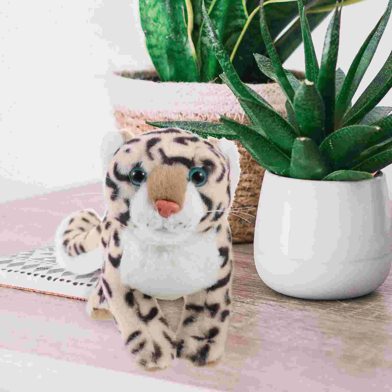 

Snow Leopard Stuffed Animals Toy Portable Pp Cotton Ornament Lovely
