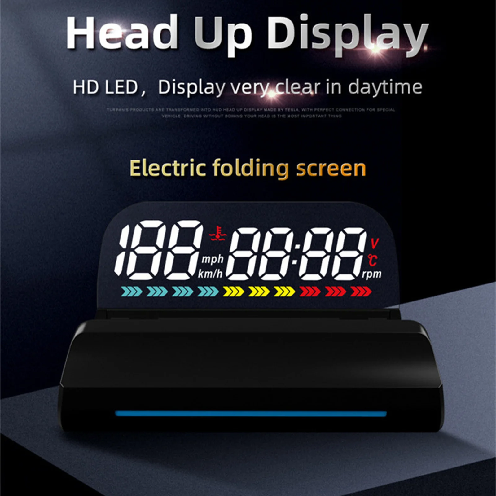 Heads Up Display OBD2 6 Modes LED Heads Up Display Very Clear In Daytime With Color Changing Light Low Power Consumption Head-up
