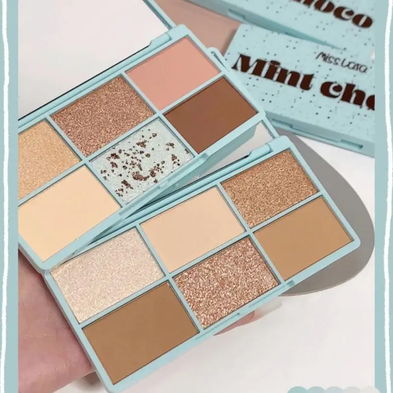 

Mint Chocolate 6 Colors Eyeshadow Palette Matte Long Lasting Waterproof Eye Pigment Makeup Glitter Eye Shadow Cosmetics TSLM1