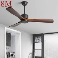 8m modern ceiling fan with lamp american style vintage wood lights led remote control for home bedroom living room