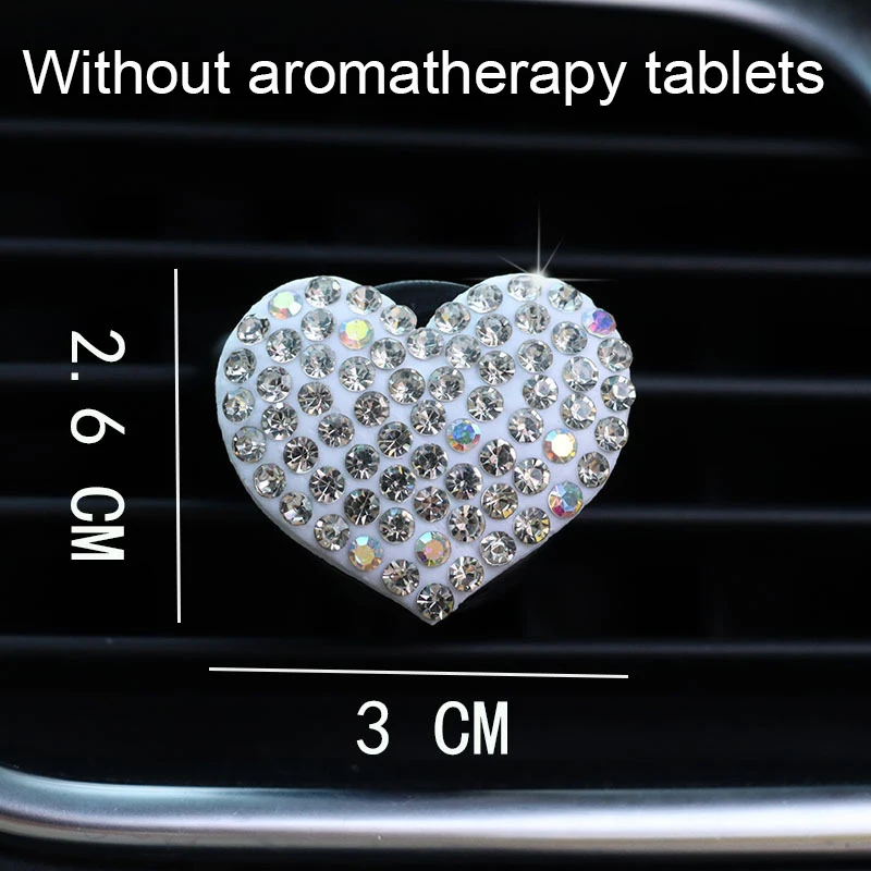 

Зажим для автомобильного воздуховыпускного отверстия в форме сердца, горный хрусталь, автомобильный кондиционер, зажим для украшения духов, автомобильные аксессуары