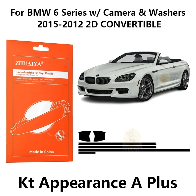 

Door Edge Guards Door Handle Cup Paint Protection Film TPU PPF For BMW 6 Series w/ Camera & Washers2015-2012 2D CONVERTIBLE