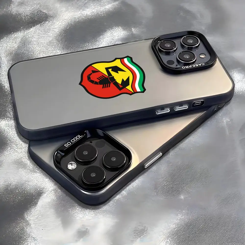 Фото Чехол A-Abarth Scorpion для iPhone 17 16 15 14 13 12 11 Pro Max Air, матовый, цветной, с лазерной гравировкой, противоударный №3