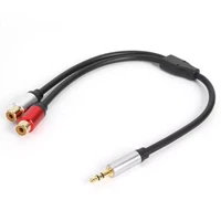 3 5mm male to 2rca female jack stereo aux audio cable y adapter for iphone mp3 tablet computer speaker pc