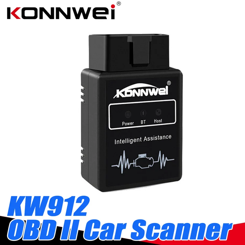 

KONNWEI KW912 Obd2 Scanner Diagnostic Bluetooth BT 3.0 Elm327 Tester Engine Code Reader Fault Tool for Android Pic18f25k80