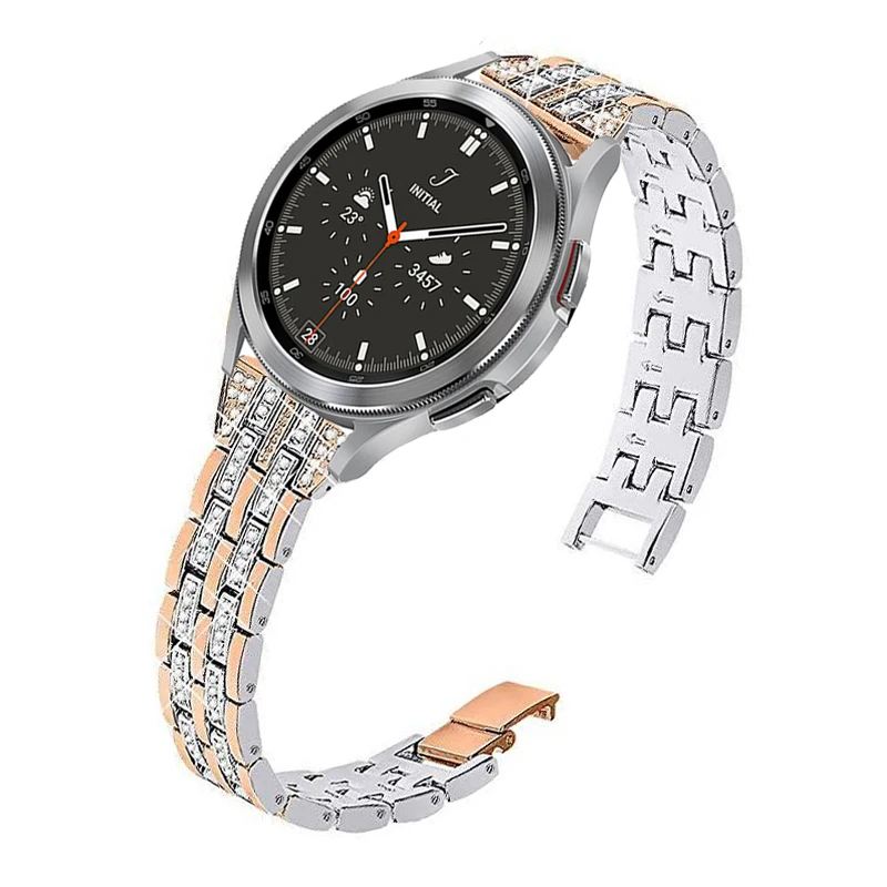 

Diamond Metal strap for Samsung Galaxy watch 4 classic 46mm 42mm Smart watch wrist band for galaxy watch 4 40mm 44mm Bracelet