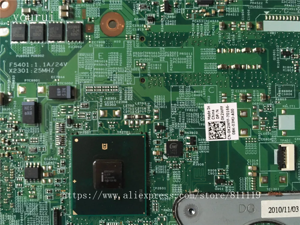 Оригинальная материнская плата CSRZSZ для Dell Inspiron N5010 CN-0K2WFF 0K2WFF K2WFF 48 4hh01. 011 DDR3