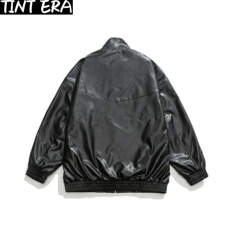 Куртка мужская Кожаная Мотоциклетная винтажная Свободная куртка из