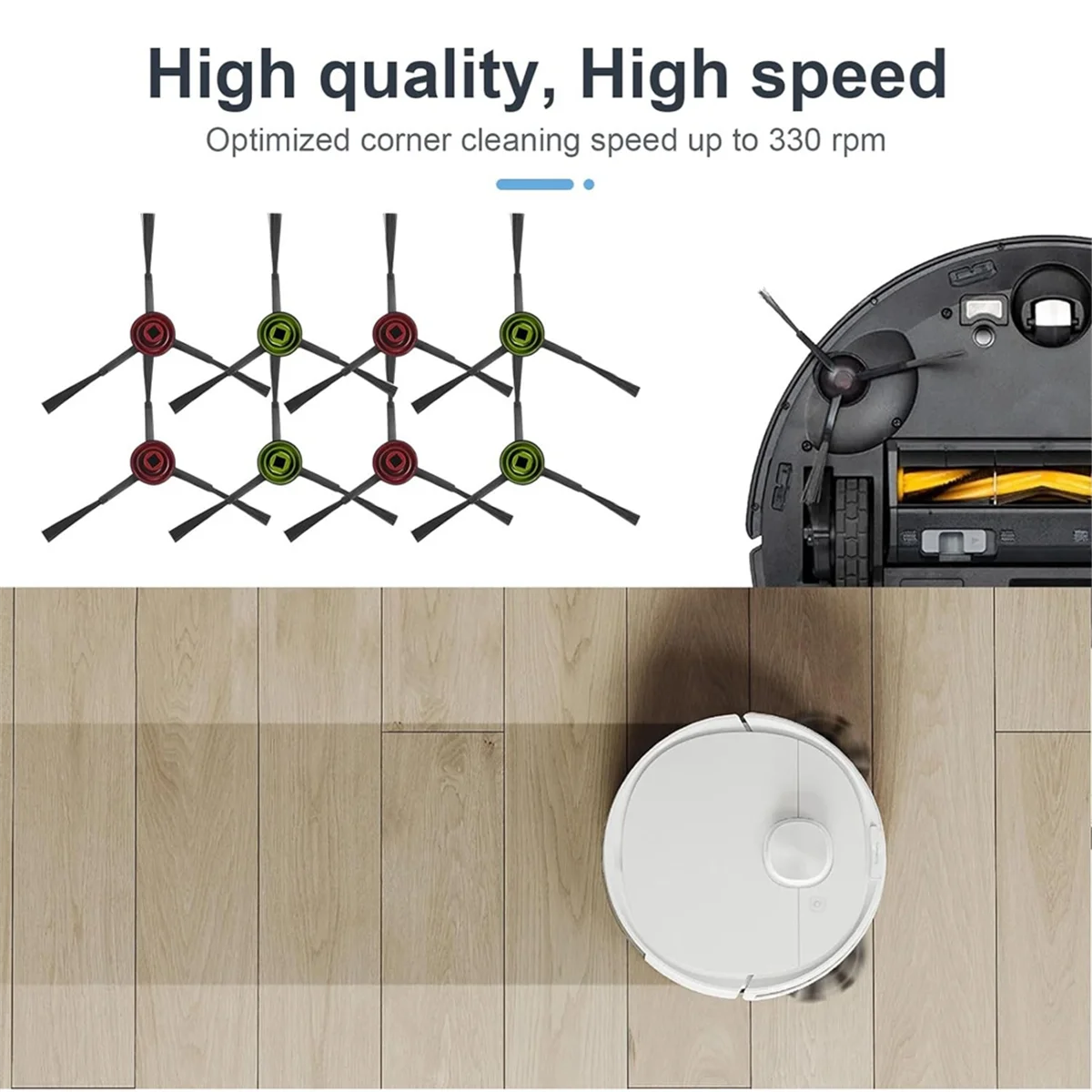 Фото Боковые щетки для Ecovacs Deebot T8/T9/N8/X1 Omni/X1 Turbo/T10 Omni/T10 Turbo/T20 Omni/T9+/N8+/N8 Pro/N8 Plus №4