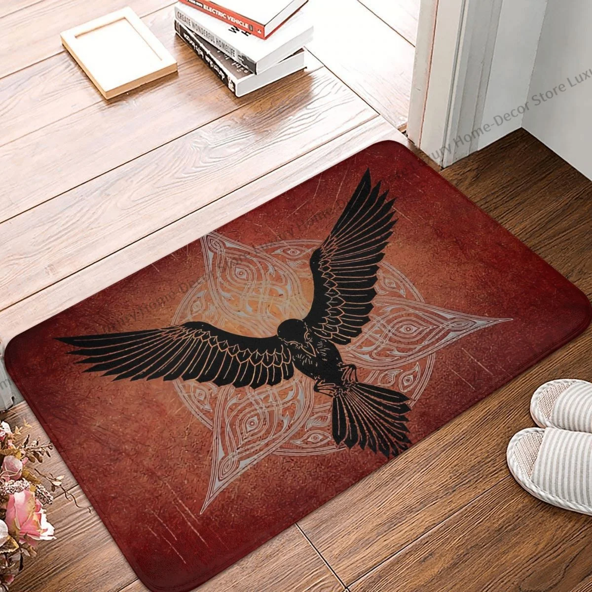 

Viking Bathroom Non-Slip Carpet Raven Bedroom Mat Welcome Doormat Floor Decor Rug