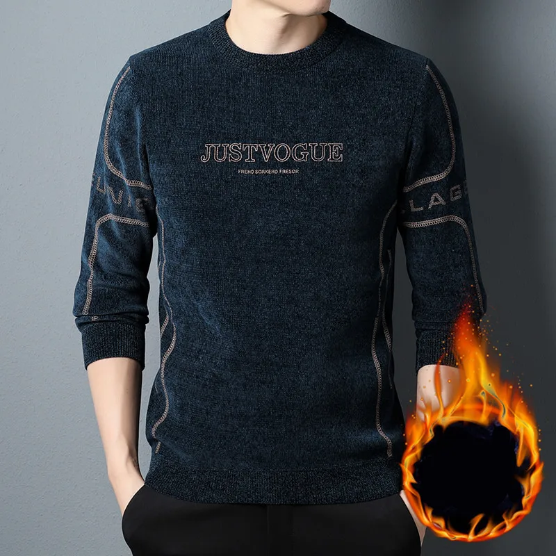 

Супертеплый зимний свитер, Мужская водолазка, тонкий мягкий флисовый пуловер, однотонный вязаный утепленный свитер для мужчин