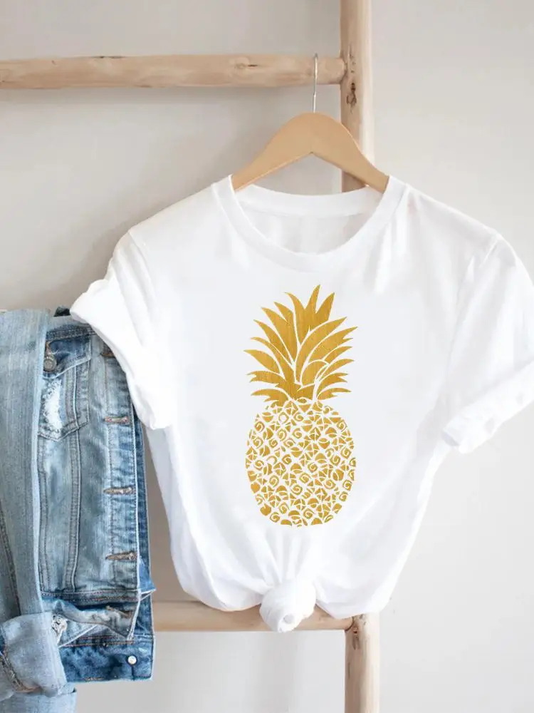 

Pineapple Sweet New 90s Female Top Short Sleeve Tee Casual Summer Clothes Women Clothing Print Tshirt Fashion Graphic T-shirt