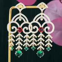 soramoore vintage charm gorgeous full cz shiny pendant earrings for women girl daily high quality noble lady bridal accessories