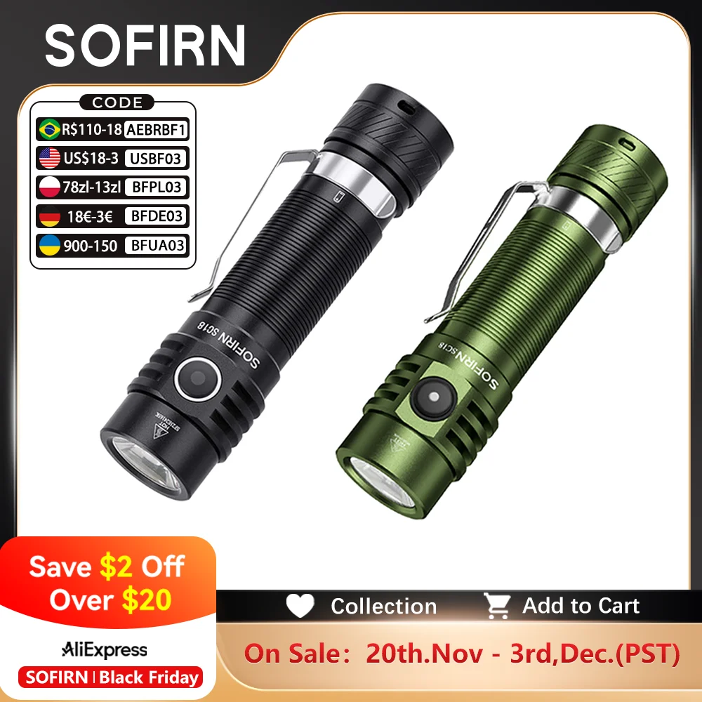 

Фонарик Sofirn SC18 SST40 18650