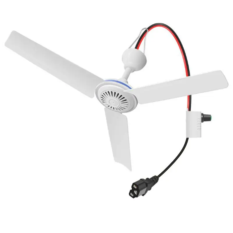 

C13 Plug Portable Ceiling Fan 3-blades Mini Tent Fans Air Cooler Adjustable Speed Hanging Fan for Camping Outdoor
