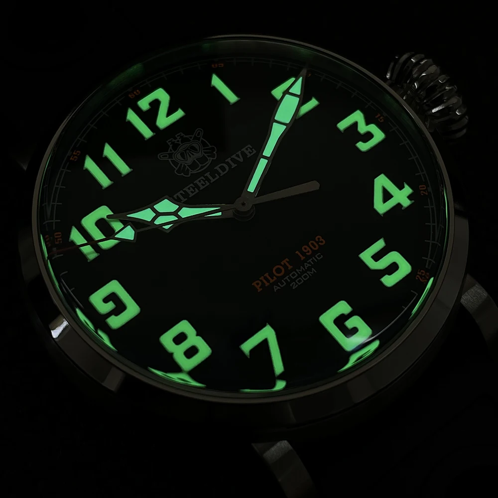 Мужские часы Steeldive Pilot 1903 автоматические механические для дайвинга чехол из