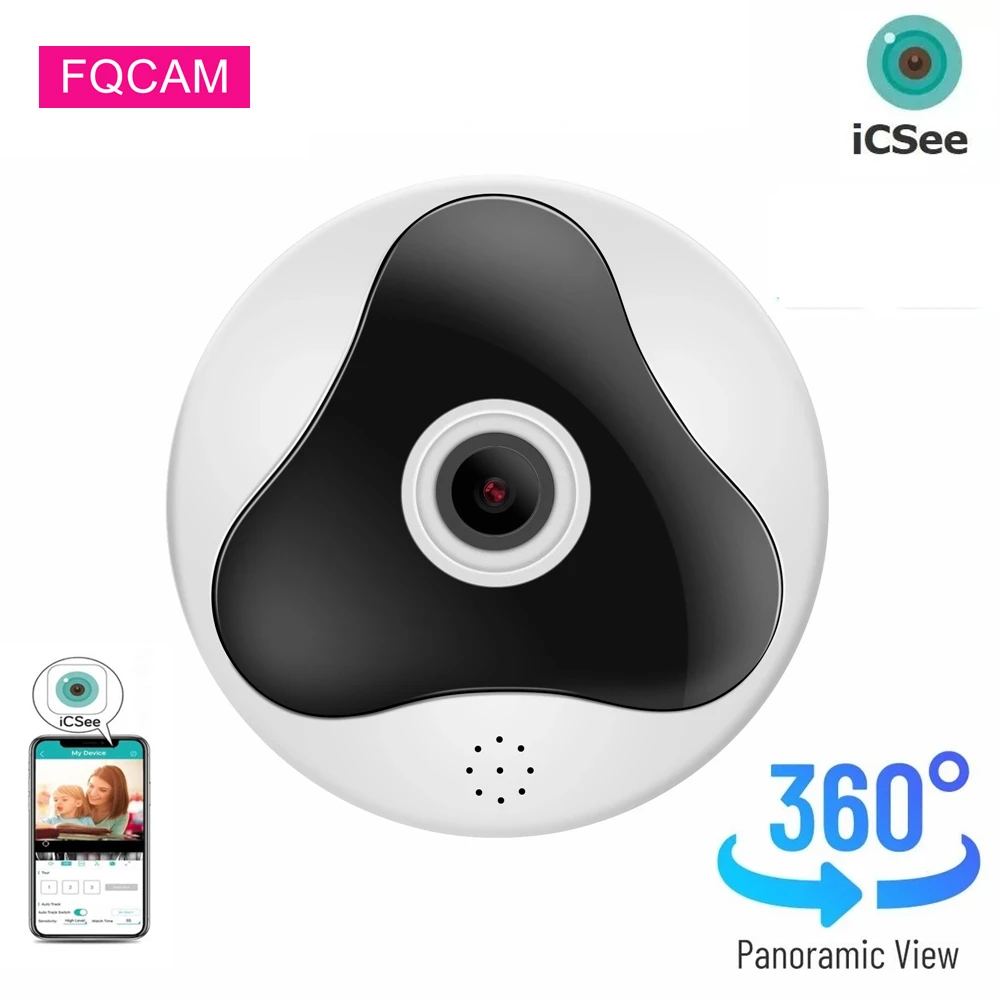 

2MP Wireless Fisheye Panoramic 360 Camera Indoor Smart Home Security Video Surveillance Wireless CCTV Two Ways Audio ICSEE APP