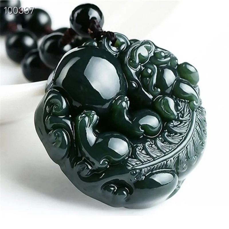 

Hot Selling Natural Hand-carve Hetian jade Cyan Pixiu Necklace Pendant Fashion Jewelry Accessories Men Women Luck Gifts1