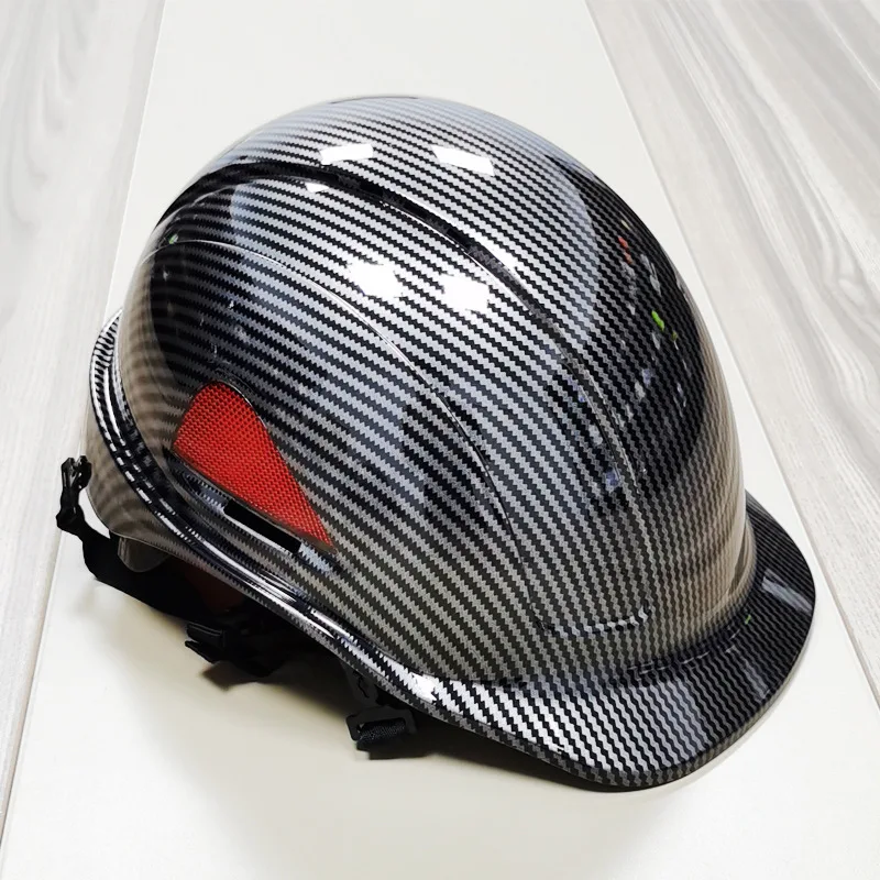 Safety Helmet Full Brim Hard Hat Carbon Fiber Construction Work Cap Lightweight High Strength Railway ABS Protective Hard Hat