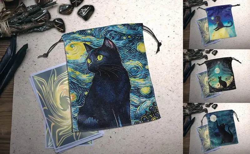 

Tarot Card Velvet Storage Bag Drawstring Pouches Dice Tarot Deck Multiple Use Bags Mystery Velvet Pouches With Drawstrings