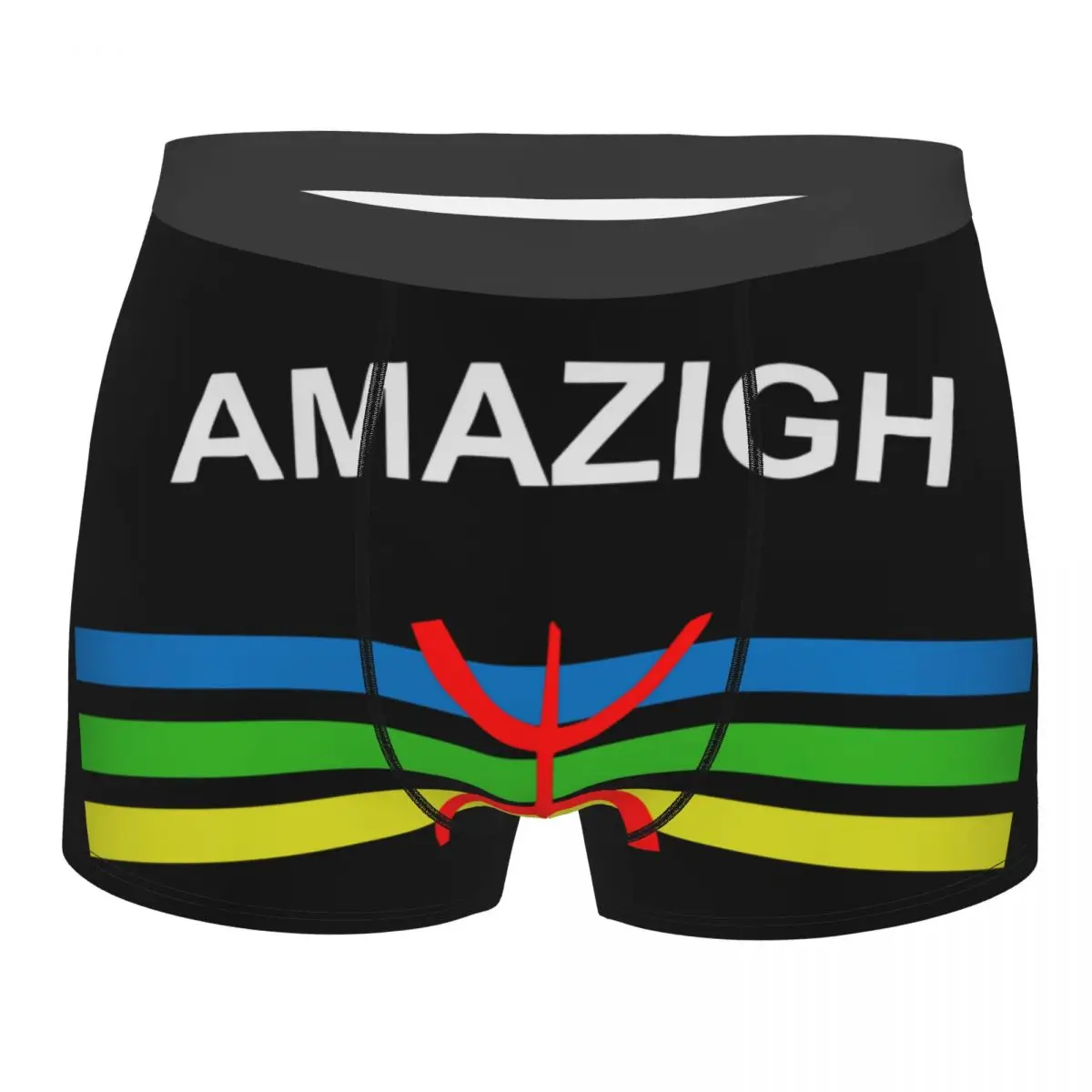 

Amazigh Flag Men's Underwear Berber Amazir Imazighen Boxer Briefs Shorts Panties Funny Mid Waist Underpants for Male Plus Size