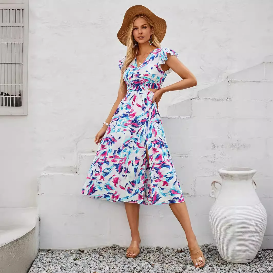 Женское Повседневное платье в европейском и американском стиле маленькое летнее