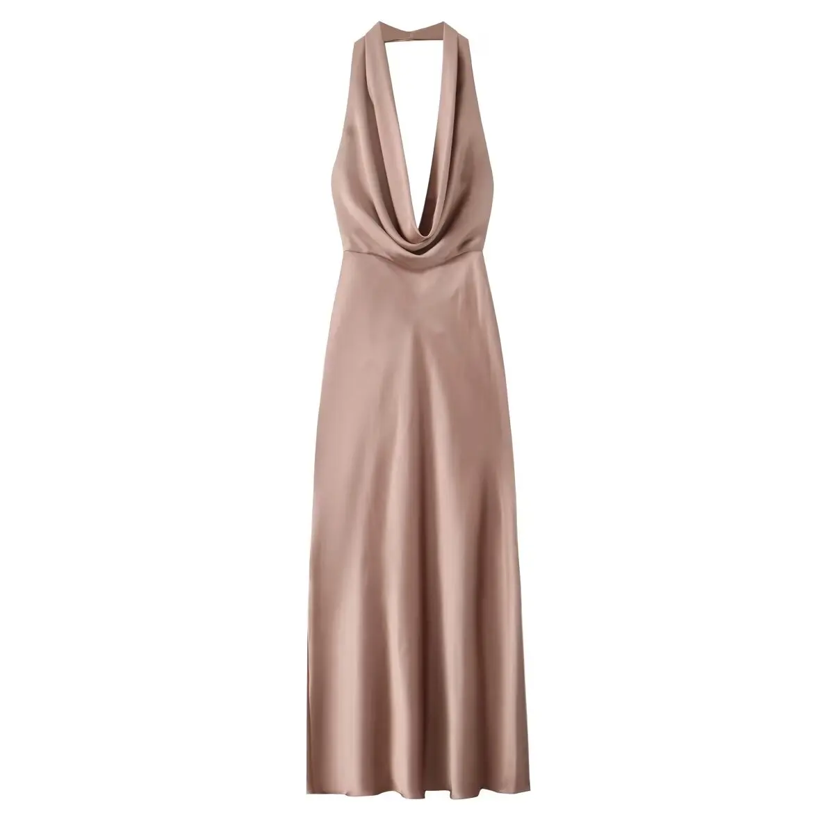 PB &amp ZA женское осеннее новое модное облегающее платье миди с v-образным вырезом и