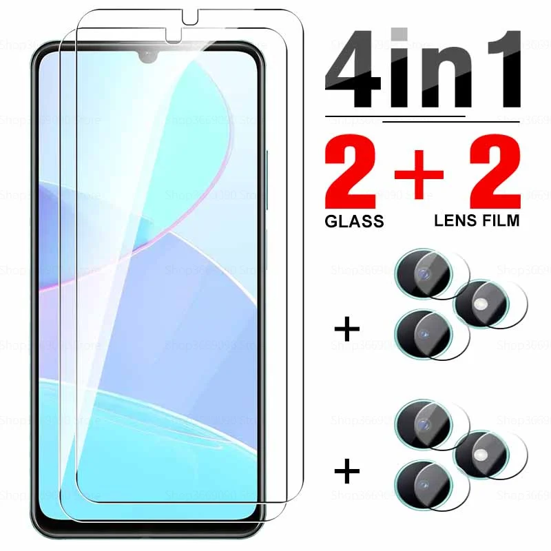 

4in1 Tempered Glass For Realme C51 Full Cover HD Screen Protectors RealmI C51 C 51 51C RealmeC51 4G Camera Lens Film 6.7-inches