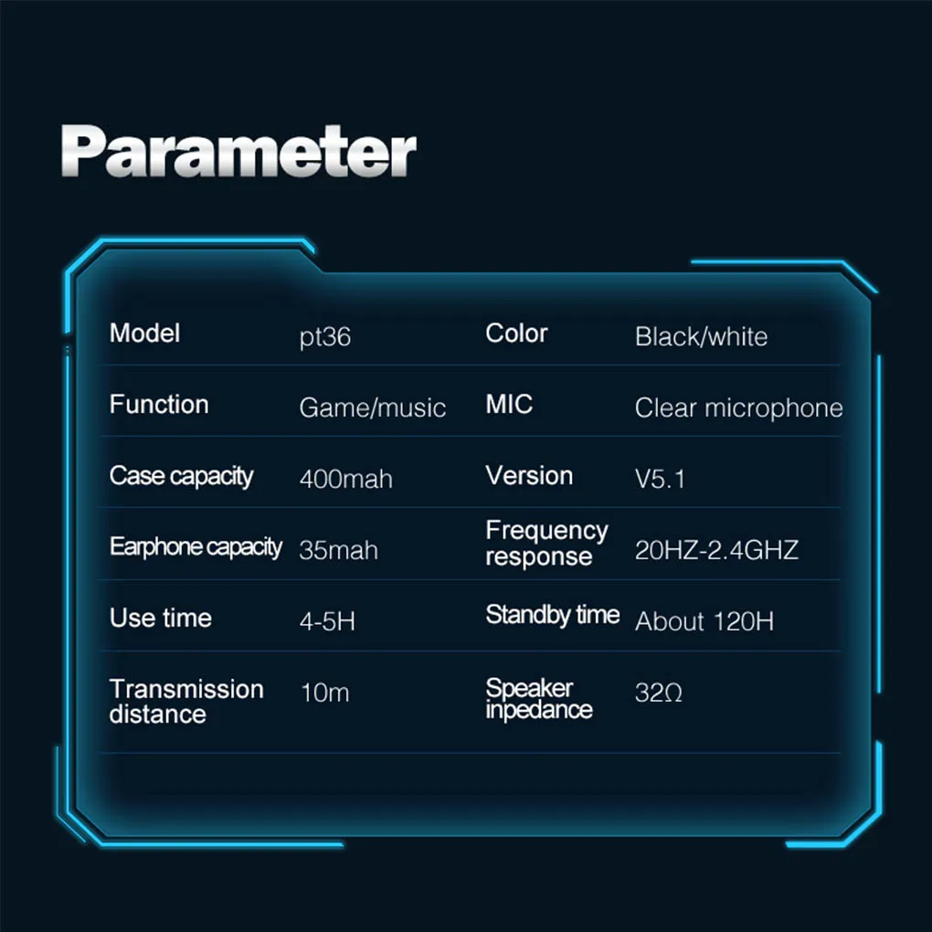 

Игровые наушники P36, Bluetooth V5.0, Игровые наушники-вкладыши с низкой задержкой, портативные перезаряжаемые стереонаушники, Прямая поставка