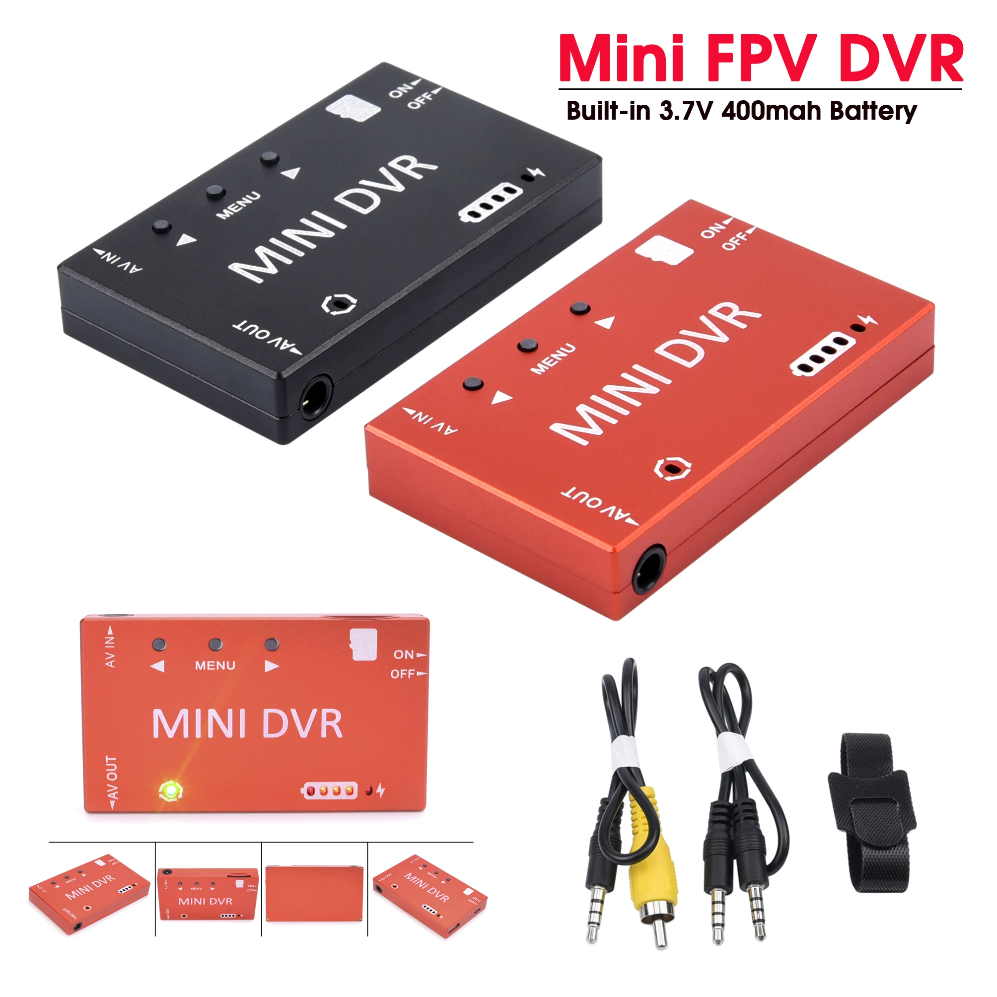 Мини FPV DVR видеомагнитофон Встроенный аккумулятор 3 7 в 400 мАч для радиоуправляемые