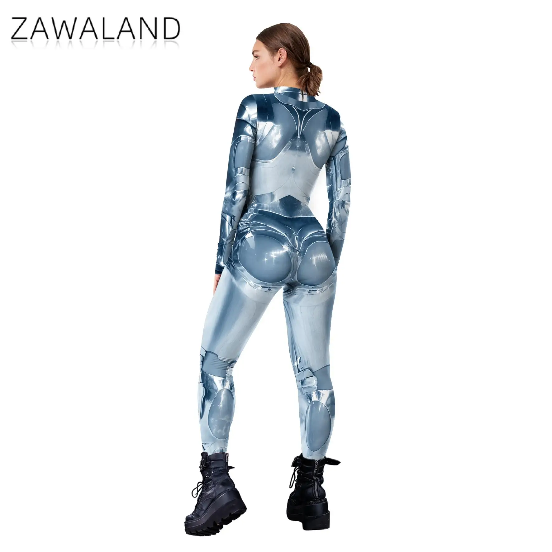 Zawaland крутой механический армированный комбинезон в стиле интернет-панк костюм